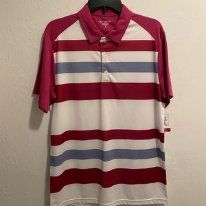 Golf America Polo Pink & White Striped Size Small